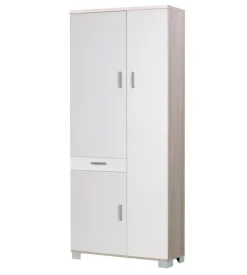 Sarmog Mobili Multiuso-Mobile 3 ante e 1 cassetto olmo e bianco, 77x179x34 cm