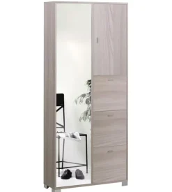 Sarmog Mobili Multiuso-Mobile 5 ante olmo con ante specchio naturale, 83x190x29 cm