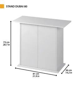 Ferplast Acquariologia-Mobile in legno per acquario - stand bubai 80 bianco, 81 x 36 x h 73 cm -