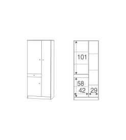 Sarmog Mobili Multiuso-Mobile porta biancheria bianco, 77x183x34 cm