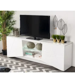 BellaHome Pareti Soggiorno E Porta Tv-Mobile tv "malaga" bianco, 168,5x39,5x57 cm