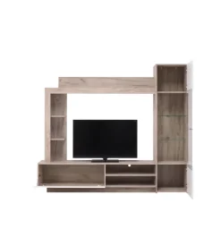 BellaHome Mobile tv "torino" rovere e bianco, 204x35x174,5 cm Online