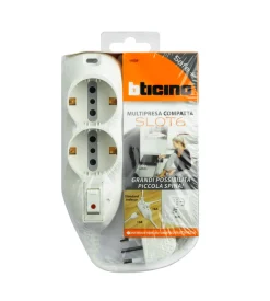 Bticino Multipresa 6 pr. 2p+t 10/16a con cavo bianco - . Sale