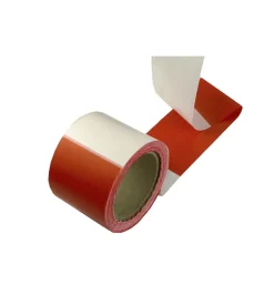 Segnaletica-Nastro segnaletico bianco/rosso 80 mm. x 250 mt.