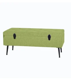 BellaHome Panchina contenitore "lisa" in tessuto verde, 102x44x40 cm Sale