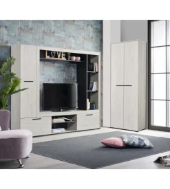 BellaHome Parete da soggiorno "siviglia" bianca, 195x35x171 cm Discount