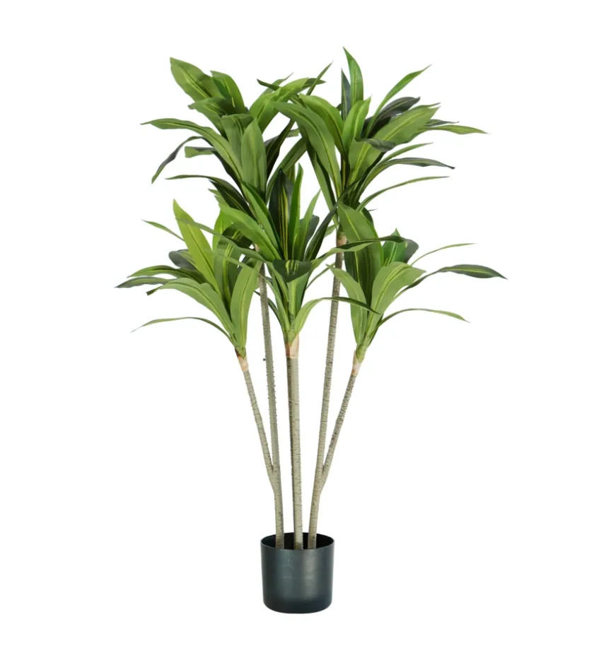 Fiori Artificiali-Pianta di dracaena in polietilene con 88 foglie, 130 cm