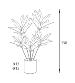Fiori Artificiali-Pianta di dracaena in polietilene con 88 foglie, 130 cm