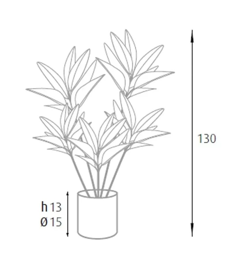 Fiori Artificiali-Pianta di dracaena in polietilene con 88 foglie, 130 cm