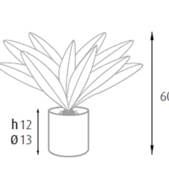 Pianta di dracaena in polietilene con 19 foglie, 60 cm Sale