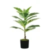 Pianta di ficus elastica in polietilene con 15 foglie, 65 cm Online