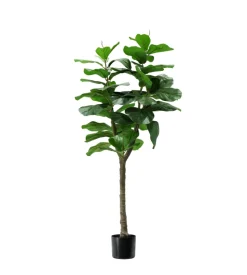 Pianta di ficus lyrata in polietilene con 60 foglie, 130 cm Sale