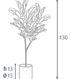 Pianta di ficus lyrata in polietilene con 60 foglie, 130 cm Sale