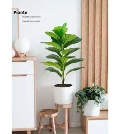 Pianta di ficus lyrata in polietilene con 21 foglie, 75 cm Best