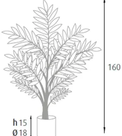 Fiori Artificiali-Pianta di palma areca in polietilene con 33 foglie, 160 cm