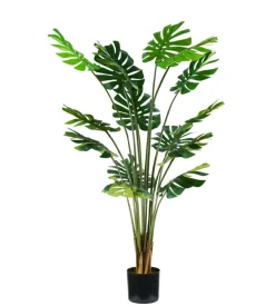 Fiori Artificiali-Pianta monstera in polietilene con 16 foglie, 170 cm