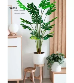 Fiori Artificiali-Pianta monstera in polietilene con 16 foglie, 170 cm