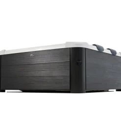 Piscina idromassaggio spa riviera "oslo plus" in pvc grigio scuro effetto legno 180x180x65 cm
