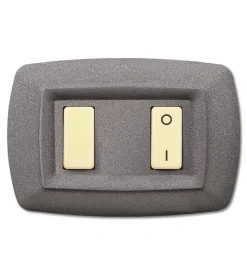 Placca  serie tondo' 2 posti grigio chiaro vulcano. Discount