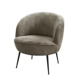 BellaHome Poltrona "nora" in velluto a coste grigio 63x71x71 cm Online