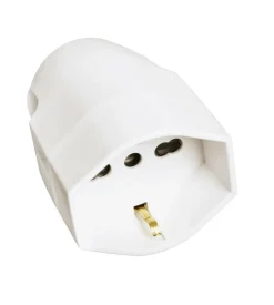 Poly Pool - presa pluristandard (standard italiano e tedesco) uscita cavo assiale bianca New