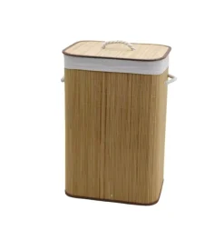 Decor Bagno Portabiancheria in bambù naturale 40x30x60 cm Best