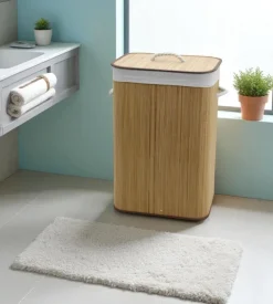 Decor Bagno Portabiancheria in bambù naturale 40x30x60 cm Best