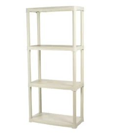 ArtPlast Riponimento In Resina-Scaffale 4 ripiani in polipropilene ecrù portata 120 kg 60x30x133 cm