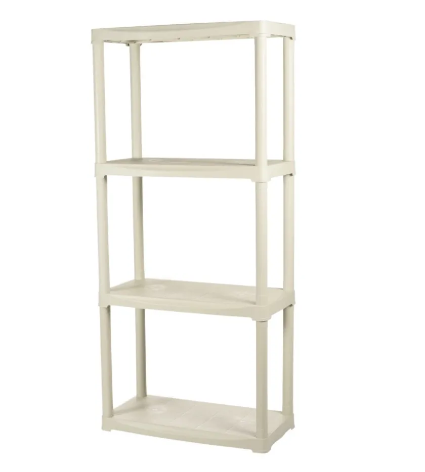 ArtPlast Riponimento In Resina-Scaffale 4 ripiani in polipropilene ecrù portata 120 kg 60x30x133 cm