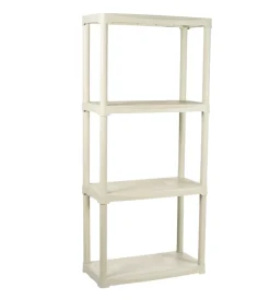 ArtPlast Riponimento In Resina-Scaffale 4 ripiani in polipropilene ecrù portata 120 kg 60x30x133 cm