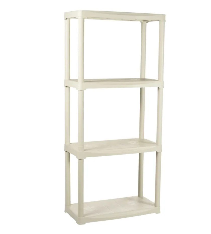 ArtPlast Riponimento In Resina-Scaffale 4 ripiani in polipropilene ecrù portata 120 kg 60x30x133 cm