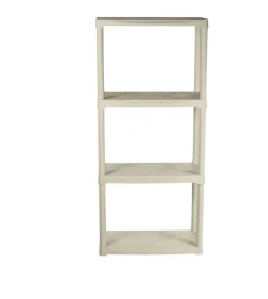 ArtPlast Riponimento In Resina-Scaffale 4 ripiani in polipropilene ecrù portata 120 kg 60x30x133 cm
