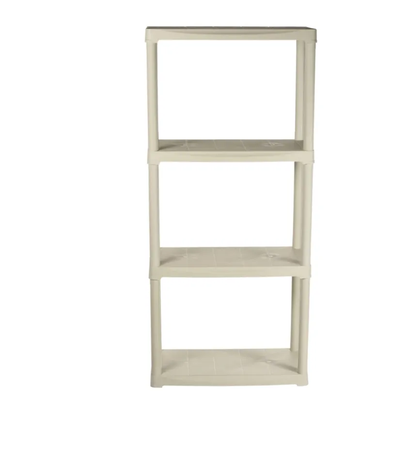 ArtPlast Riponimento In Resina-Scaffale 4 ripiani in polipropilene ecrù portata 120 kg 60x30x133 cm