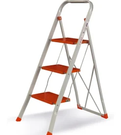 Casa Briko Scale E Sgabelli-Scala "steppy" con 3 gradini in acciaio, 47x115x71 cm