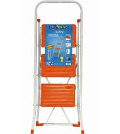 Casa Briko Scale E Sgabelli-Scala "steppy" con 3 gradini in acciaio, 47x115x71 cm