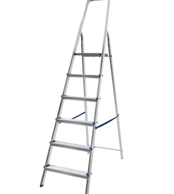 Scala "piuma" in alluminio con 6 gradini 52x104x178 cm