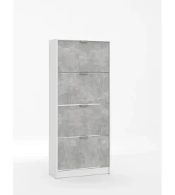 BellaHome Scarpiera 4 ante bianca e grigia 67x28x155,5 cm Discount