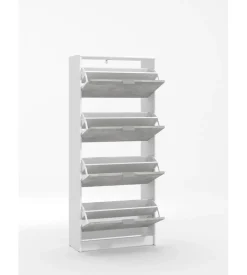 BellaHome Scarpiera 4 ante bianca e grigia 67x28x155,5 cm Discount
