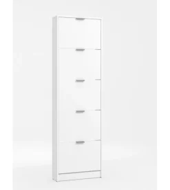 BellaHome Scarpiera bianca con 5 ante, 58x18x192 cm Discount