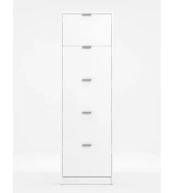BellaHome Scarpiera bianca con 5 ante, 58x18x192 cm Discount