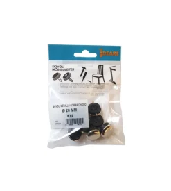 Scivoli in metallo tondi con gomma e chiodo ø 20 mm. - 8 pz. Best
