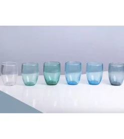 Servizio bicchieiri "acapulco" in vetro sfumature di blu, 6 pezzi Best