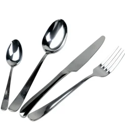 Servizio posate villa d'este "roun" in acciaio inox silver lucido, 24 pezzi Clearance