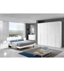 Set 2 comodini "giotto" 2 cassetti bianco fiammato 49x38x41 cm Online