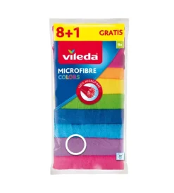 Vileda Set 9 pezzi panno in microfibra colori assortiti New