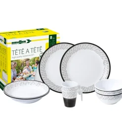 Brunner Set 8 stoviglie da campeggio "pralin" in melamina antiscivolo Hot