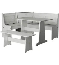 BellaHome Set giropanca ad angolo in pino massello con contenitore 163x122x87,5 cm Best