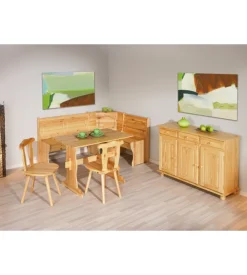 Set giropanca con contenitore in pino massello, 124/164x49x86 cm Discount