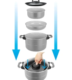 Brunner Set pentole da campeggio "fusion 7+1 ø 22" in alluminio e antiaderente Outlet