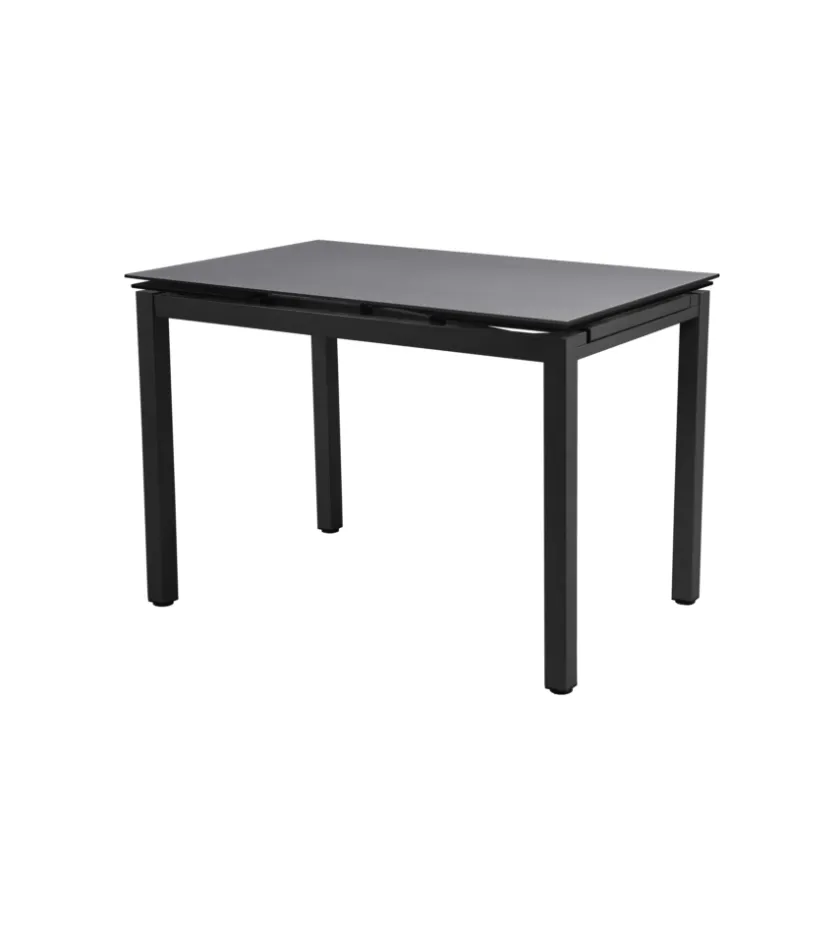 BellaHome Set pranzo "minorca" nero con tavolo estensibile in vetro 4 sedute Outlet
